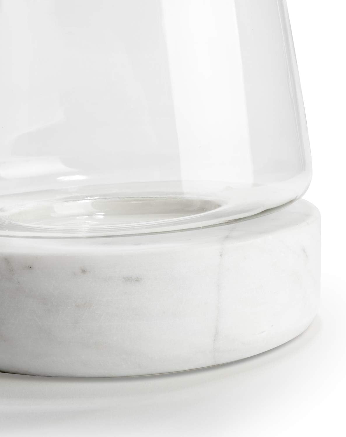 Glass Hurricane Candle Holder with Marble Base - 9 Inch Height, Large, Fits Up to 4 Inch Diameter Pillar Candles, Modern Style for Wedding Centerpieces, Housewarming Gift or Home Decor: Home & Kitchen