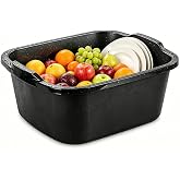 Dish Pan, 18 Qt Black Wash Tub, Heavy Duty Plastic Dish Pan for Kitchen Sink, Dish Basin for Dishwashing, Soaking Clothes, Cleaning and Household Use - 1Pack