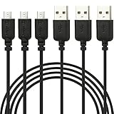 [3 Pack] EZOPower 6ft / 2M Extra Long Micro USB Sync and Charging Data Cable for Android Smartphone, Samsung, HTC, Nokia, Motorola, ZTE, Sony, LG, GPS and More ( Black )