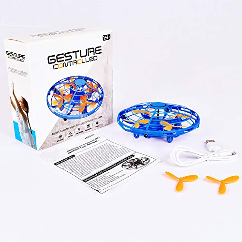 Mini Drones Infrared Induction RC Flying Toy for Kids and Adults-Built-in LED Light Disco Helicopter Shining Colorful Flying Drone Indoor and Outdoor Games Toys for Boys and Girls