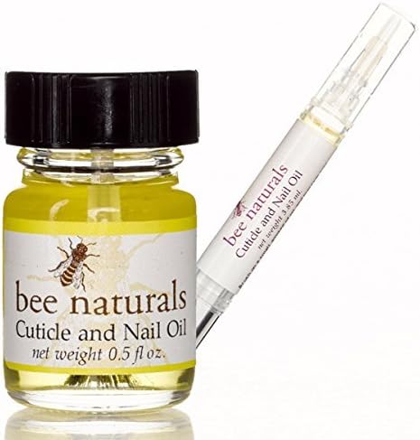 Bee Naturals Best Cuticle Oil Care Kit - Treat Cracked Nails and Rigid Cuticles At Home &amp; Travel - Glass Jar With Brush In Top + Nail Oil Pen by Bee Naturals