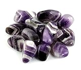 Crystal Allies Materials: 1/2lb Bulk Tumbled Chevron Banded Amethyst Quartz from South Africa - Large 1" Polished Natural Stones for Reiki Crystal Healing *Wholesale Pound Lot*