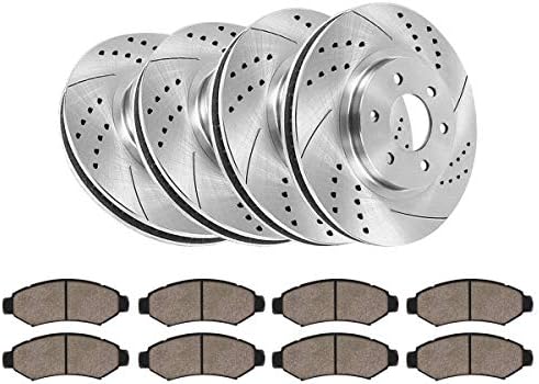XLBRAKE Automotive Front and Rear Brake Kits Brake Pads and Rotors Replacement for Mercedes-Benz S55 AMG Kompressor 2003, S55 AMG Base 2004 2005 2006, CL55 AMG Base 2003 2004 2005 2006