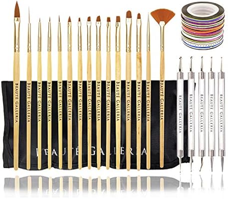 مجموعة أدوات تجميل الأظافر من بيوتي جاليريا 50 قطعة مع 5 أقلام منق طة و15 قطعة من فرش الرسم الأكريليك 30 قطعة من شرائط تقشير الألوان المختلطة Amazon Ae