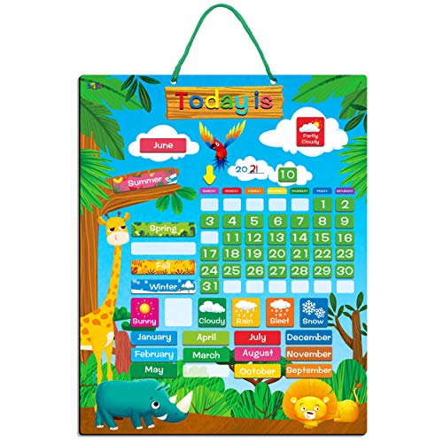 Magnetic Learning Calendar Daily Educational Learning Tools for Kindergarten Kids (The Forest Version)