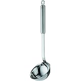 Rösle Stainless Steel Round Handle Ladle with Pouring Rim, 5.4-Ounce
