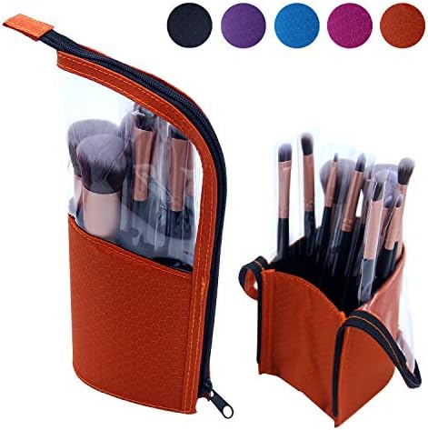 Portable Makeup Brush Holder, Small Clear Makeup Brush Bag Makeup Brush Organizer Waterproof Makeup Bag Makeup Brush Carrying Pencil Case