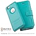 AMOVO Case for iPhone SE [2 in 1], iPhone SE Wallet Case [Detachable Wallet Folio] [Premium Vegan Leather] iPhone SE 5 5S Leather Case with Wrist Strap (Aqua)