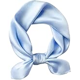 MEISEE Solid Color Mulberry Silk Scarf 20" Square Scarf Neck Scarf Hair Head Breathable Lightweight for Women Gift Packed