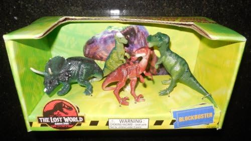 JURASSIC PARK THE LOST WORLD exclusive for BLOCKBUSTER 4 pack 2.5" tall. Very hard to find. From 1996.
