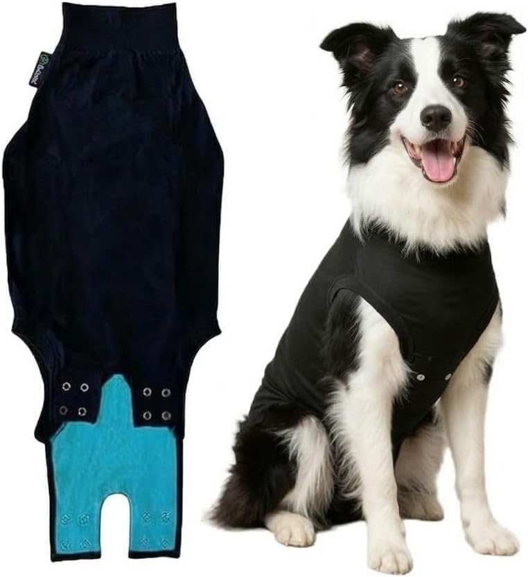 Suitical Recovery Suit Dog Large Black - Full-Body Medical Alternative