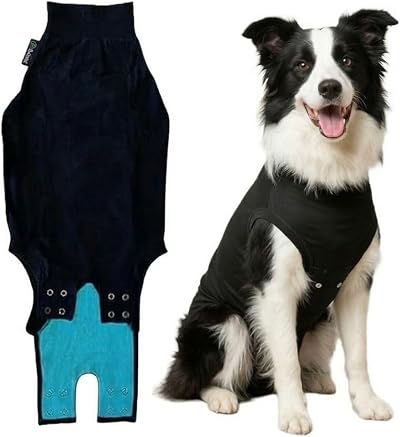 Suitical Recovery Suit Dog Large Black - Full-Body Medical Alternative