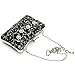 Womens Beaded Clutch Rhinestone Evening Bag Wedding Bridal Prom Purse,Black.