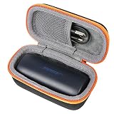 co2crea Hard Travel Case for Bose SoundSport Free Truly Wireless Sport Headphones (Black Case + Oranger Zipper)