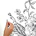 RoomMates RMK3865GM Black and White Peony Peel and Stick Giant Wall Decals