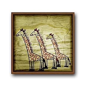 Framed Canvas Wall Art for Living Room, Bedroom Indian Tribe Totem Theme Canvas Prints for Home Decoration Ready to Hang - 16x16 inches