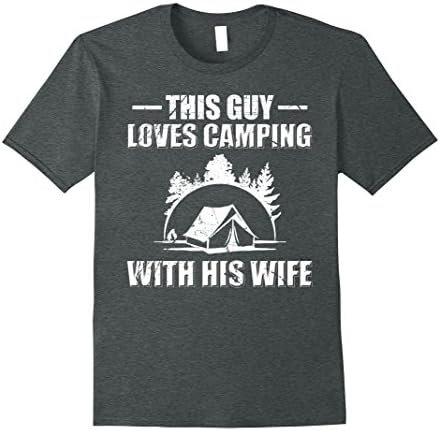 Mens This-Guy Loves-Camping With His-Wife,Campers' T-shirt XL Dark Heather