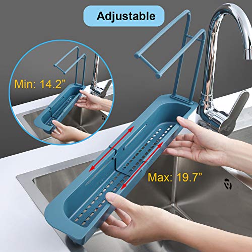 Telescopic Sink Holder, Searik Expandable Storage Drain Rack Basket Sink Organizer Adjustable Sponge Soap Brush Holder… - Image 4