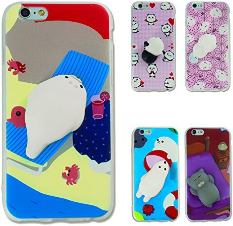 Silicone Poke 3D Cute Soft Squishy Cat Phone Case Back Cover for iPhone 6/6s/7 or Plus Case