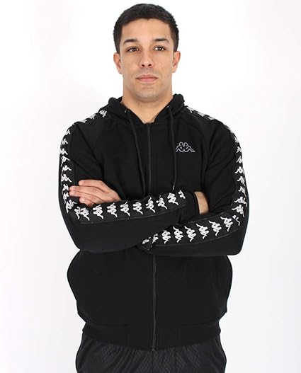 Kappa Herren Arit Slim Zip Hoodie, Schwarz