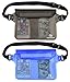 Freegrace Premium Waterproof Waist Pouches Set - Best Way to Keep Your Phone and Valuables Dry and Safe - Perfect for Boating Swimming Snorkeling Kayaking Beach Pool Water Parks (Gray + Blue)