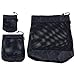 The Friendly Swede Polyester Mesh Drawstring Bag, Swim Bag, Mesh Bags Drawstring, Small Drawstring Bags, Small Mesh Bags Drawstring, Swim Bags for Swimmers, Ball Bag, Net Bag - Set of 3 Sizes - Black