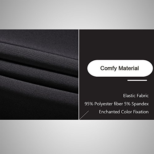 LTIFONE Mens Casual Jacket Zip Up Lightweight Bomber Flight Sportswear Jacket Windbreaker Softshell with Ribbing Edge(Black,XXL) - Thumbnail 4