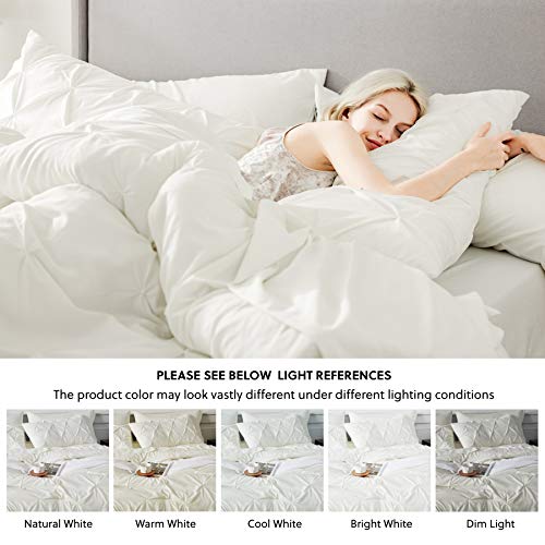 Bedsure King Size Comforter Set Bedding Set King 7 Pieces, Pintuck