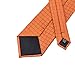 Hi-Tie Men Orange Check Plaid Tie Necktie with Cufflinks and Pocket Square Tie Set