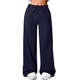 FACDIBY Women's Fleece Wide Leg Sweatpants Winter Warm Thermal Straight Leg Sweat Pants with Pockets