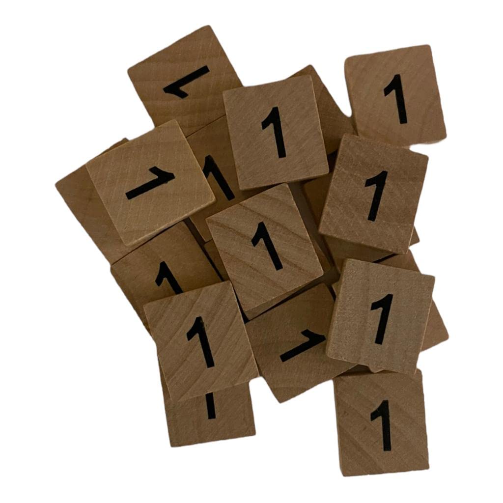 Wooden Letter Word Tiles Arts Craft Create Personalised Gifts (Number 1, 25 Pack)