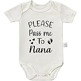 NeulaChic Please Pass Me to Nana Bodysuit, Newborn Girls Clothes, Grandma Baby Clothing, Infant Outfits 0-24 Month