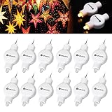12 Pack Warm White Mini LED Lights for Paper Lanterns, YUNLIGHTS Waterproof Battery Operated Lantern Lights for Paper Star Lantern Balloons Easter Eggs Party Decoration