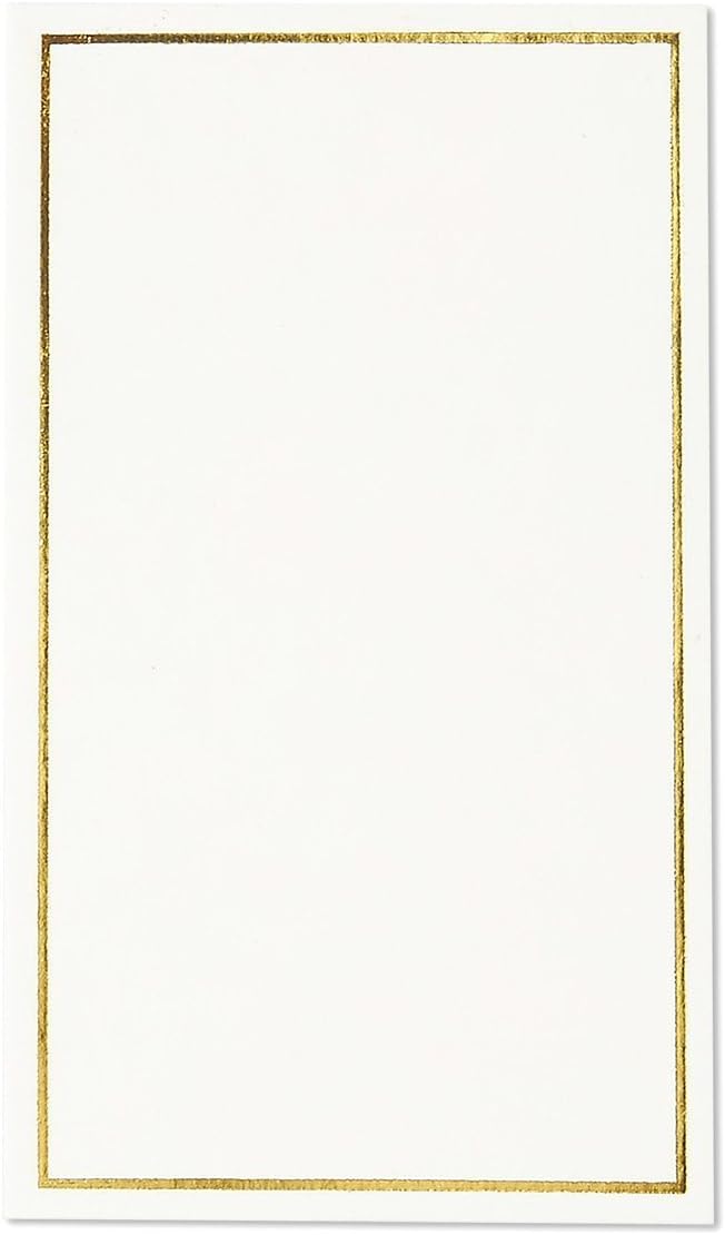 Pack of 100 Place Cards - Small Tent Cards with Gold Foil Border - Perfect for Weddings, Banquets, Events, 2 x 3.5 Inches: Home & Kitchen