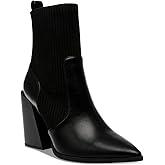 Wild Pair Womens Trinityy Faux Leather Ankle Booties Black 10 Medium (B,M)