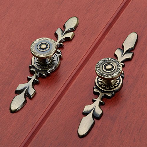 E Support™ Red/Green Antique Bronze Single Hole Door Drawer Cabinets Pull Handles Knobes