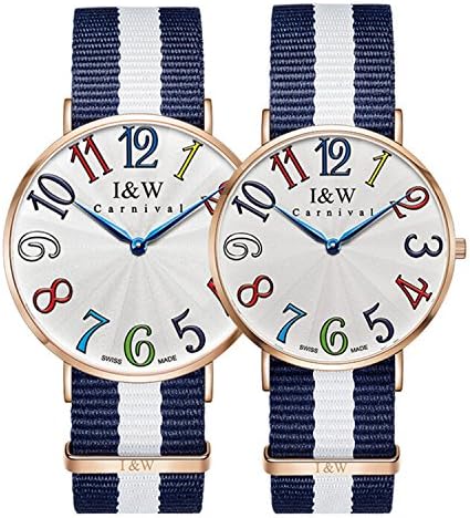 高級 カップル 防水 超薄型 腕時計 ナイロン ストラップ ファッション メンズ クォーツ レディース Couples 彼女 2点セット 年間定番