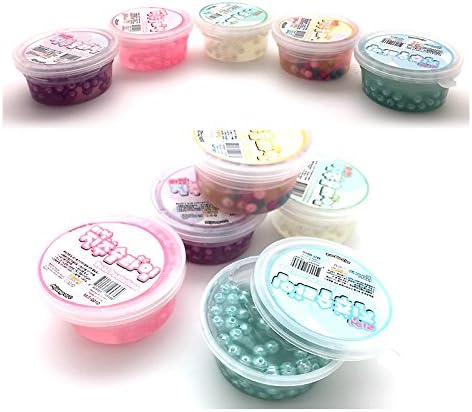 1pc Real Pearl Slime Jelly Soft Squishy Pudding Slime Toy with Pearl Balls (Random 1pc)
