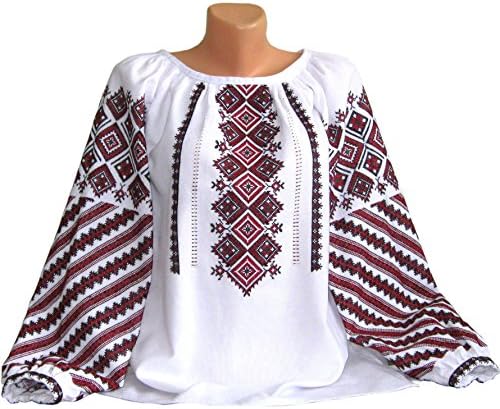 Embroidered Blouse for Women on a White Homespun Cloth Vyshyvanka "Ukrainian Pokuttia Ornament"- LIMITED TIME OFFER (S)