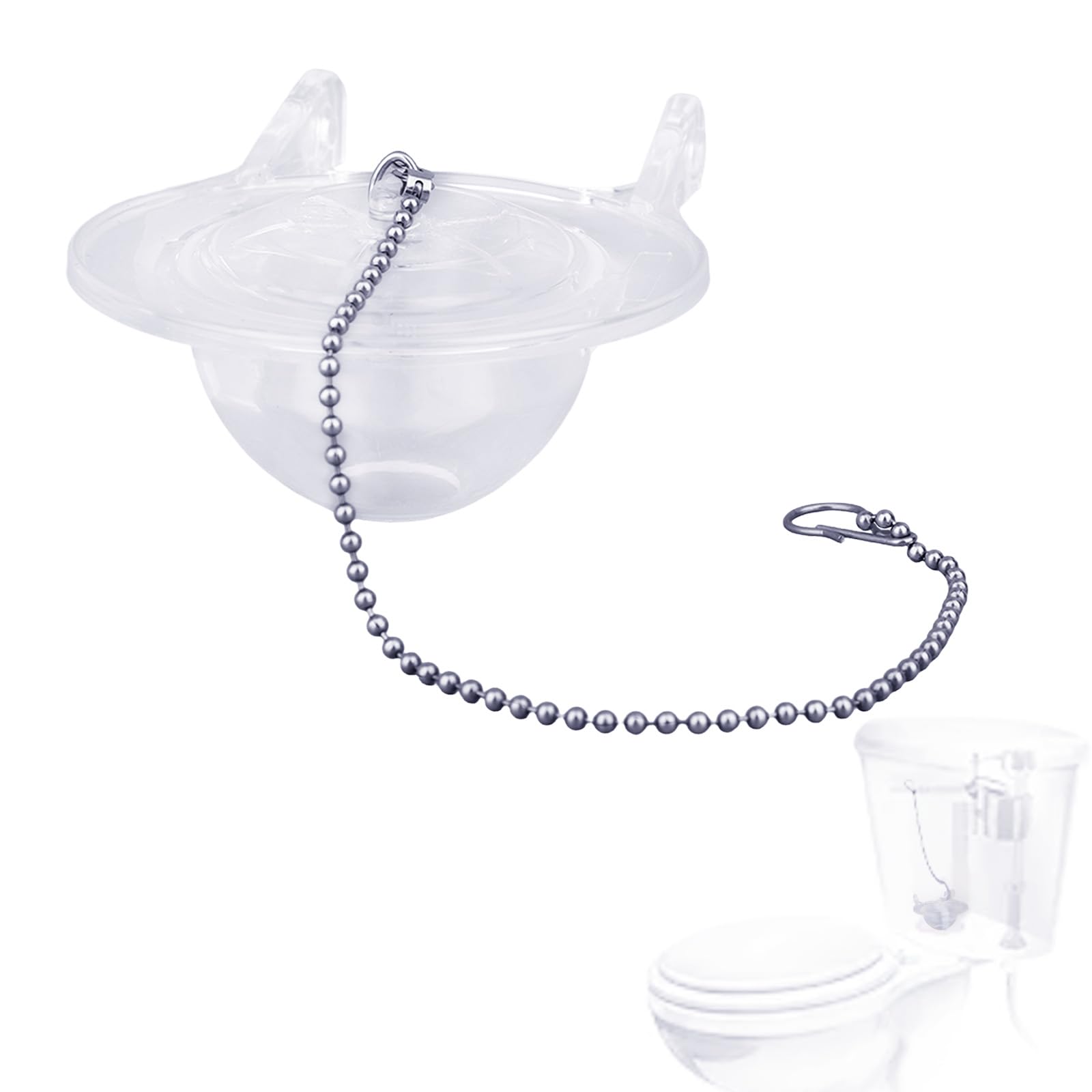 Photo 1 of 3 Inch Toilet Flapper Replacement, Silicone Toilet Bowl Stopper Flappers Easy to Install Water Conserve Plug Repair Parts Inside Tank Flap Flusher Replacement Kit Fits 3 Inch Flush Valve (Transparent)