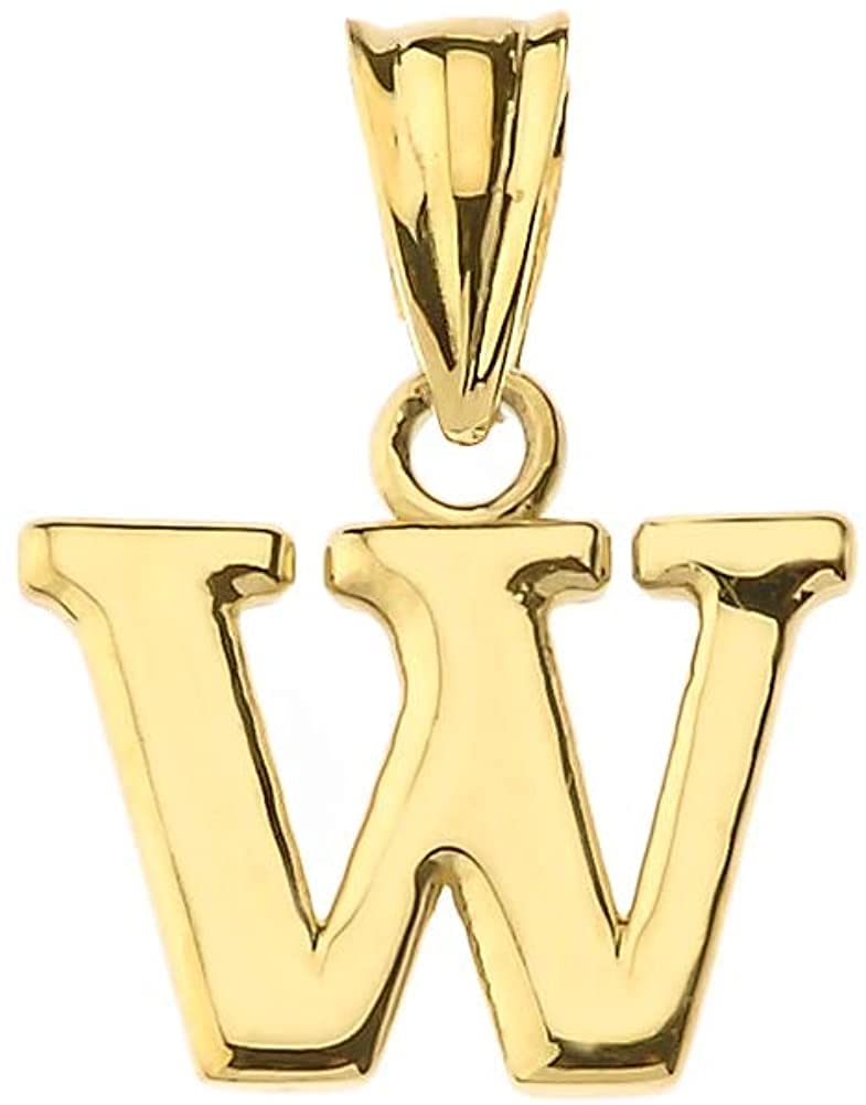 14K Yellow Gold Fine Mini Dangling Initial A-Z