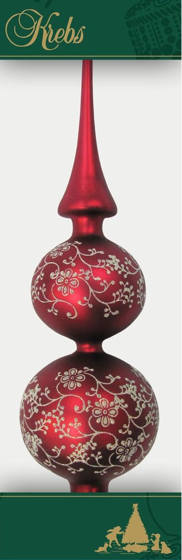 Christmas tree, double lace with decor, 33 cm. Red Matte