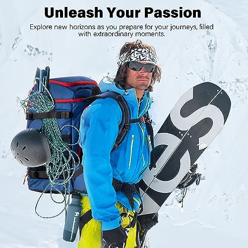 GOHIMAL SKI BOOT BAG, 50L SKI BOOT BACKPACK FOR SKI HELMET, GOGGLES, GLOVES, SKIS, SNOWBOARD & ACCESSORIES (BLUE)