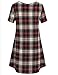 Timeson Women's Short Sleeve Casual Plaid Tunic Tops Loose Fit T-Shirt With Pocket