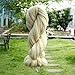 SOLEDI Natural Roving Wool Top Roving Fiber Spin Felt Crafts Needle Felting (Milk White)