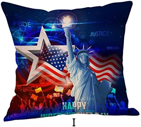 Qvwanle Clearance! Happy Independence Day Throw Pillow Case Vintage US Flag Printed Home Decor Cushion Covers,18" X 18" (I)