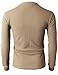 H2H Long Sleeve Henley Shirts for Men Casual Waffle Cotton T Shirts Beige US L/Asia XL (CMTTL045)