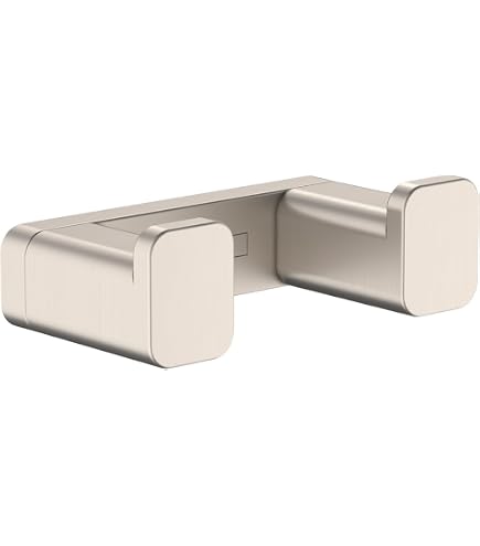 Hansgrohe AddStoris 3-Inch Modern Shower Door Handle – Brushed Nickel, 41759820, Metal Construction, Also Works As Towel Rail