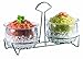 Savannah Kitchen Twin Chips and Dip Server, Chilled Condiment Server On Ice, Cold Food Chiller Serving Bowls, Non-Toxic BPA-Free Shatterproof Clear Acrylic Containers, Stylish Heavy-Duty Chrome Caddy