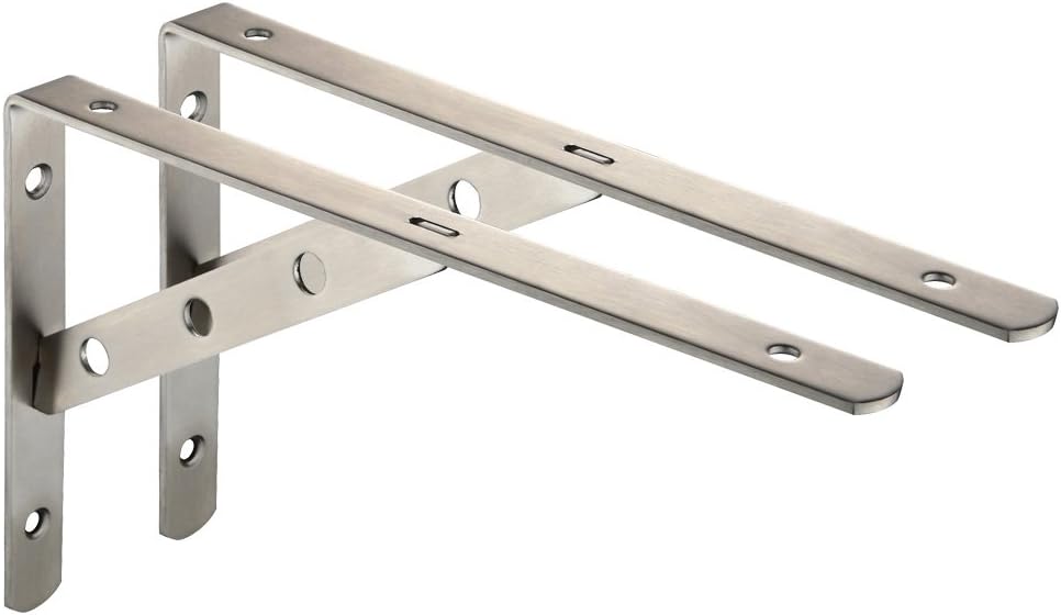 Mellewell 2 PCS Stainless Steel Heavy Duty "L" Corner Brace Joint Angle Bracket Shelf Bracket Support Fastener Wall Hanging, 250 x 150 mm, CB8021C-2